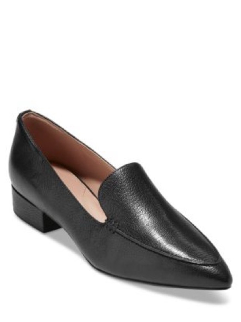 Cole Haan Black Vivian Pointed-Toe Leather Loafers